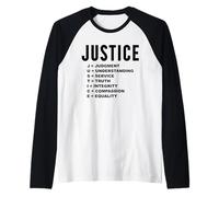Justice Meaning Best Social Campaign Sign Human Rights Raglan Baseball Tee