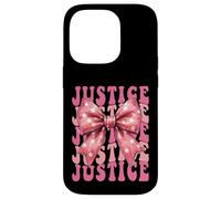 JUSTICE Name Coquette Bow Aesthetic for Women Girls Case for iPhone 14 Pro