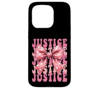JUSTICE Name Coquette Bow Aesthetic for Women Girls Case for iPhone 15 Pro