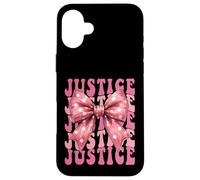 JUSTICE Name Coquette Bow Aesthetic for Women Girls Case for iPhone 16 Plus