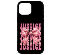 JUSTICE Name Coquette Bow Aesthetic for Women Girls Case for iPhone 16 Pro Max