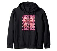 JUSTICE Name Coquette Bow Aesthetic for Women Girls Zip Hoodie