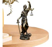 Justice Sculpture for Desk - Blindfolded Lady Holding Scales Resin Statue, Legal Theme Figurine | Elegant Law Decoration for offices Shelf, Legal Advisor Gift, Home Table Centerpiece, Court Decor Idea