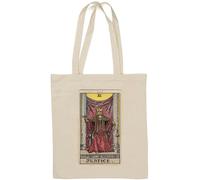 Justice Tarot Card Art Logo Natural Cotton Tote Bag White