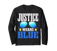 Justice Wears Blue Police Officer Law Enforcement Long Sleeve T-Shirt