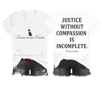 Justice Without Compassion is Incomplete Shirt, Forever in Our Hearts V-Neck Tshirt White