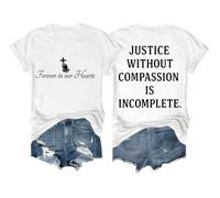 Justice Without Compassion is Incomplete Shirt Motivational Quote Short Sleeve T-Shirt Men Women White
