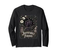 Justifiably Furious Raven Anti Patriarchy Goth Nouveau Art Long Sleeve T-Shirt
