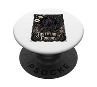 Justifiably Furious Raven Anti Patriarchy Goth Nouveau Art PopSockets Adhesive PopGrip