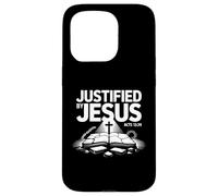 Justified by Jesus Acts 13 Faith Over Law Gospel Truth Case for iPhone 15 Pro