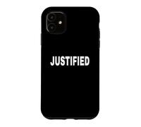 JUSTIFIED Mood Emotion Bold White Text Apparel Case for iPhone 11