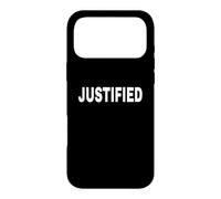 JUSTIFIED Mood Emotion Bold White Text Apparel Case for iPhone 17 Pro Max