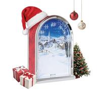 JUSTIME Luminous Polaris Silent Night 12 Song of Carols of Christmas Table Clock Christmas Decorating Multicolor Unique Gift Selection (Red Marble Chrome)