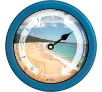 JUSTIME Tide Clock, 21.6 cm (8.5 Inch) Tidal Wall Clock with Water-Resistant Plastic Case, Colourful High & Low Tide Coastal Home Décor for UK & Atlantic Coastlines (TT023-Beach Blue)