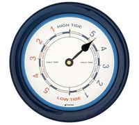 JUSTIME Tide Clock, 21.6 cm (8.5 Inch) Tidal Wall Clock with Water-Resistant Plastic Case, Colourful High & Low Tide Coastal Home Décor for UK & Atlantic Coastlines (TT019 Blue)