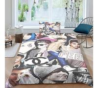 Justin Bieber Duvet Cover Quilt Cover Comforter Covers for Boys Girls 3D Printed Soft Microfiber Bedding Set with Zipper Closure with Pillow Cases 2 Pieces Single(135x200cm)