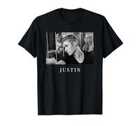 Justin Bieber Official Reflection Photo B&W T-Shirt T-Shirt, Men, Black, Large