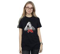 Justin Bieber Women's Red Logo Boyfriend Fit T-Shirt Black Large