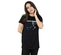 Justin Bieber Women's Sitting Shadows Boyfriend Fit T-Shirt Black Medium