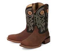 Justin Big News 11” Western Boots for Men - Frontier Collection - Square Toe Leather Men’s Cowboy Boots with Comfort Footbed & Heeled Leather Outsole, Walnut, Wide