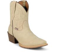 Justin Dee 7" Medium Square Toe Women's - Gypsy Collection - Western Boots with Removable Orthotic & Single Stitch Detailing, Bone, 4 UK