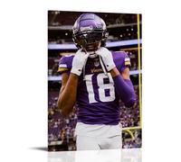 Justin Jefferson Waterproof Poster Wall Painting Canvas Decorative Painting Suitable for Office Bedroom Decoration Living Room Poster 20x30inch(50x75cm) Frame-style