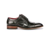 Justin Reess Everett - Men's Black Polished Leather Cap Toe Derby Shoes - Black - UK 6