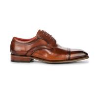 Justin Reess Everett - Men's Brown Polished Leather Cap Toe Derby Shoes - Brown - UK 10