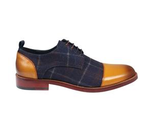Justin Reess Ronnie - Men's Oxford Leather Shoes - Brown - UK 8