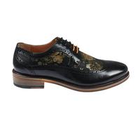 Men's Shoes Floral Print Leather Oxford Brogue Lace Up Formal Dress Shoe - Black 9