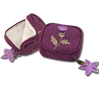 Justina Claire Pill Box Purse in a Glencoe Thistle Design.