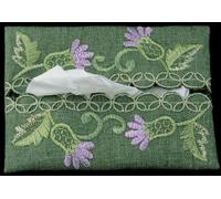 Justina Claire Pocket Tissue Holder in a Green Balmoral Thistle Design