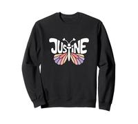 Justine Butterfly - Personalized Cute Name Word Art Sweatshirt