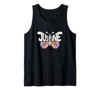 Justine Butterfly - Personalized Cute Name Word Art Tank Top