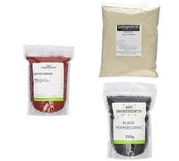 JustIngredients BBQ Spice Bundle - Smoked Paprika, Organic Black Peppercorns & Garlic Powder, Natural Herbs & Spices for Cooking, BBQ Rubs & Seasoning