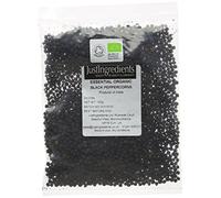 JustIngredients Essentials Organic Black Peppercorns, 100 g - Pack of 5