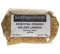 JustIngredients Essentials Organic Golden Linseeds, 100 g - Pack of 5