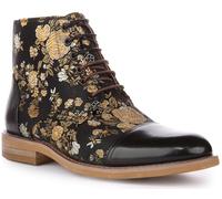 JUSTINREESS ENGLAND Adam Floral W Women's Lace Up Floral Print Boot Ankle Boots (Black, UK 7)