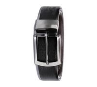 JUSTINREESS ENGLAND Bobby Men’s Genuine Leather Mesh Style Reversible Belt 3.2cm (1.25"), Casual 2 Sides Belts with Anti-Scratch Zinc-Alloy Adjustable Buckle (Brown, 36)