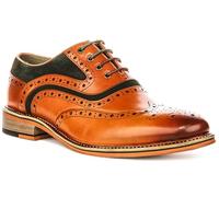 JUSTINREESS ENGLAND Bryan Men's Suede Combo Brogue Wing Tip Shoes Green UK 9