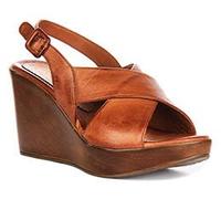 JUSTINREESS ENGLAND Celeste Women's Cross Buckle Wedge Platform Wedges (Tan, UK 7)