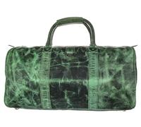 JUSTINREESS England Classic Voyager Men's Leather Duffle Bag, Everyday Vintage Design for Travel and Gym (Green, 55x26x28CM)