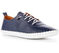 JUSTINREESS ENGLAND Lexi 2 Women's Leather Slip On Shoes, Ladies Soft Leather Plimsoles Sneakers and Cushion Leather Innersole in Blue Size 7