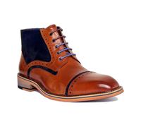 JUSTINREESS ENGLAND Men's 'Hi Dennis' Leather Ankle Boots in Brown | Size: 9 JUSTINREESS ENGLAND Brown 9