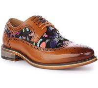 JUSTINREESS ENGLAND Otis Men's Lace Up Butterfly Brogue Shoe Shoes (Brown, UK 10)