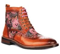 JUSTINREESS ENGLAND Teddy Hi Men's Smart Bear Print Brogue Bt Ankle Boots (Tan, UK 6)