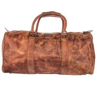 Justinreess England Voyager Lite Men's Leather Duffle Bag, Everyday Vintage Design Travel, Premium Craftsmanship (Cognac, 50x26x28CM)