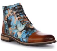 JUSTINREESS Jerry Men's Lace Up Leather Ankle Boot (Brown, Size 8)