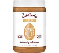 Justin's Classic Peanut Butter, Only Two Ingredients, No Stir, Gluten-free, Non-GMO, Responsibly Sourced, 28oz Jar