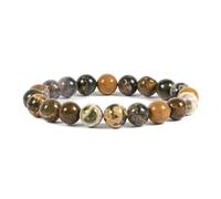 Justinstones Gem Semi Precious Gemstone 10mm Round Beads Stretch Bracelet 7 Inch Unisex, 10MM, Stone, no gemstone